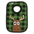 thumbnail image 3 of LazyOne Animal-Print Baby Bibs, Cute Baby Shower Gifts, One Size, Green Plaid (Moose, ONE SIZE), 3 of 5