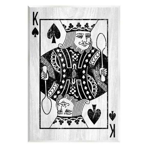 Stupell Industries King Spade Card Deck Symbol Graphic Art Unframed Art Print Wall Art, Design by Lil' Rue