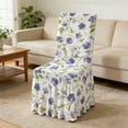 thumbnail image 4 of Chair Covers for Dining Room With Skirt's, Stretch Chair Protector Slipcovers,Flower Print Stool Cover High Elasticity All-Over Chair Cover, 4 of 7