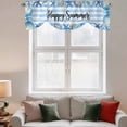 thumbnail image 3 of Happy Summer Tie Up Valances Curtain, Adjustable Kitchen Blue Starfish Shell Seashell Ocean Striped Valances for Windows Decor, Rod Pocket Short Curtains Set for Bedroom/Bathroom, 42"x18", 3 of 9
