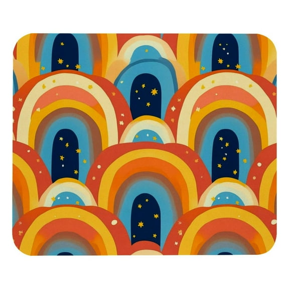 PhooArto Comfortable Mouse Pad Rainbows Patterns Desktop Mousepad , 21 x 25 cm Mouse Mat, Non-Slip Rubber Base, Improves Speed and Precision