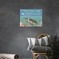 thumbnail image 3 of Sea Turtle Bathroom Wall Art Turtle Shell Pictures Ocean Wall Decor Nautical Canvas Prints Framed Modern Home Artwork for Bedroom Bathroom Living Room 16"x12", 3 of 6