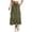 Army Green, variant on Women's Cargo Skirts, Drawstring Elastic Waist Multi-pocket Back Slit Midi Skirts for Women Gray Size S