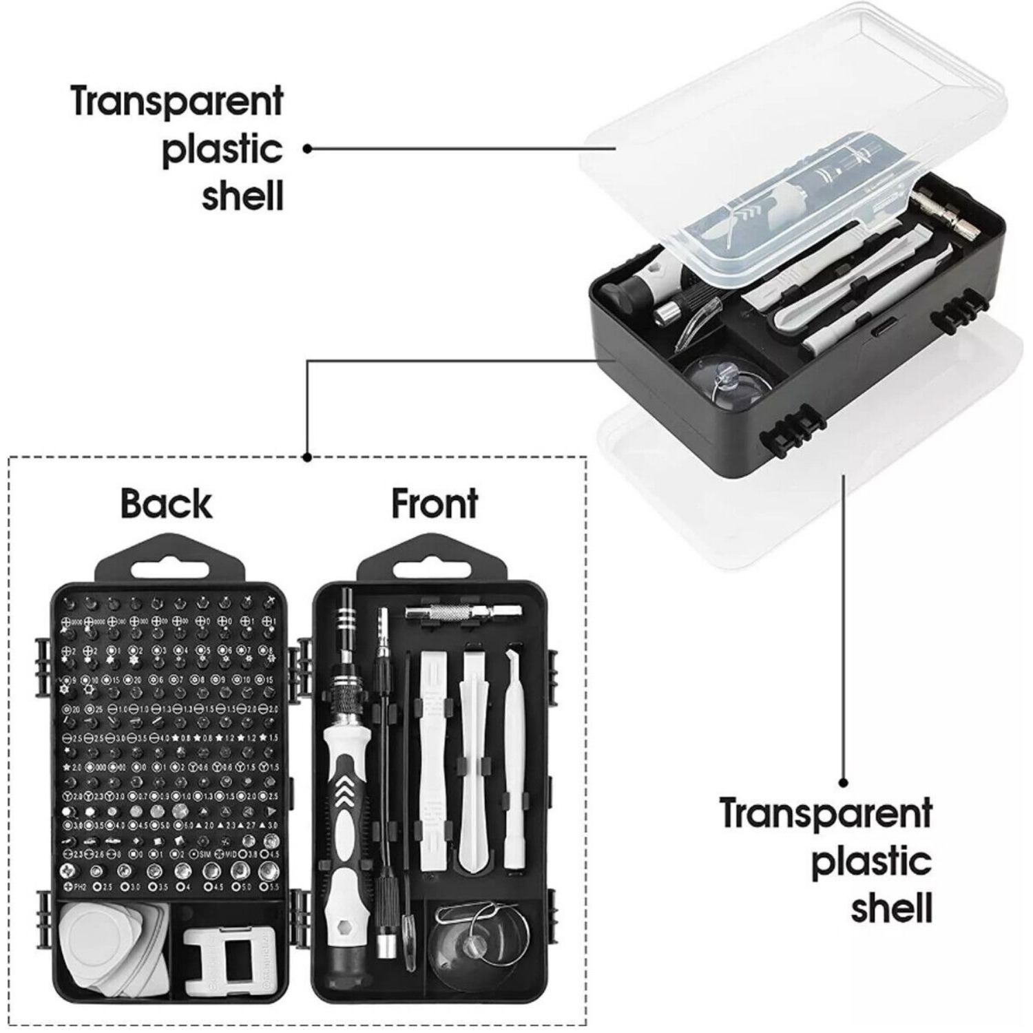115 in 1 Magnetic Precision Repair Screwdriver Set with 98 Bits Magnetic Driver for Phone Computer Watch Professional Magnetic Repair Tool Kit