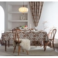 thumbnail image 3 of Vintage Jacquard Tablecloth Chenille Plant Table Cloth Wrinkle Free Stain Resistant Table Cover for Kitchen and Dining Room (Rectangle, 140*180cm, Khaki), 3 of 5