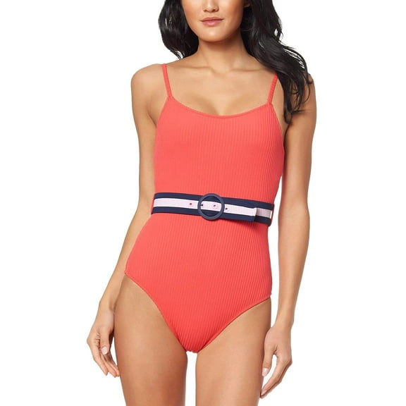 MSRP $98 Jessica Simpson Belted One-Piece Swimsuit Size Large