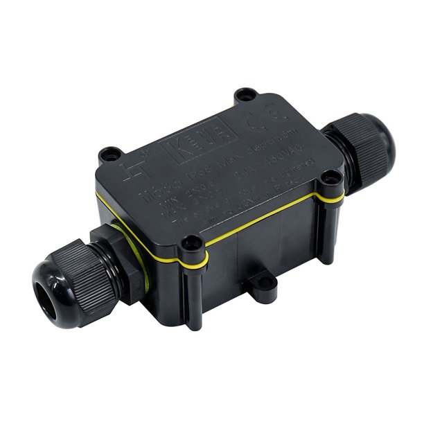 Cajas de conexiones impermeables IP68, conector de iluminación exterior de caja de conexiones de 2 vías, conector de cable externo resistente al agua con prensaestopas de plástico de 4 mm a 11 mm