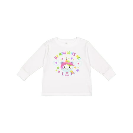 

Inktastic My Mimi Loves Me with Cute Rainbow Unicorn Gift Toddler Boy or Toddler Girl Long Sleeve T-Shirt