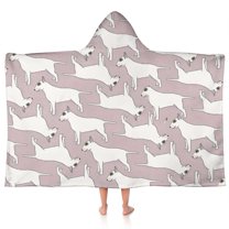 Vintage Bull Terrier Hooded Bath Towel,50"x30" for Ages 3 To 12 Kids, Quick Dry Lightweight Soft Microfiber Hood Beach Towel Cover Up for Kids