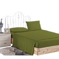 thumbnail image 1 of Linen Store 26-30 inches Extra Fit Deep Pocket Hotel Finish Adjustable Room 1-Piece- Fitted- Sheet Both Pattern Solid/Stripe 500 Thread Count 100% Pima Cotton (Cal-King, Solid, Olive)., 1 of 2