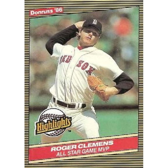 Roger Clemens 1986 Donruss Highlights Baseball Card #26 (1986 All-Star Game MVP)