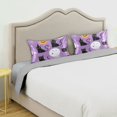 thumbnail image 3 of Yayeee Pillowcase Standard Size Set of 2 Satin Wrinkle Resistant Pillow Case, Purple Halloween Pattern, 3 of 7