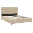 thumbnail image 2 of Weston Home Sophia Linen Tufted Queen Platform Bed, Beige, 2 of 10