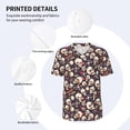thumbnail image 3 of Lsque Guitar Skull record Pattern Mens Polo Golf Shirts Funny Graphics Shorts Sleeve Button Shirts Baseball T-shirt-4X-Large, 3 of 7