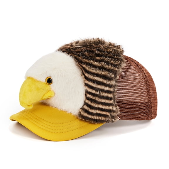 Funny 3D Trucker Hat Adjustable Fit for Men & Women, Novelty Structured Snapback Mesh Cap, Eagle Eyes, One Size