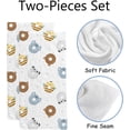 thumbnail image 2 of Coolnut Fingertip Hand Towels, Set of 2 Pcs Cute Animal Donuts Absorbent Face Bath Towels for Bathroom Kitchen, 30"x15", 2 of 6