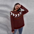 thumbnail image 4 of Suéteres de mujer para Halloween, jerseys de punto, tops, ropa vintage, 4 of 5