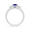 thumbnail image 2 of Angara Natural 1.25 Ct. Tanzanite with Diamond Classic Ring in 14K White Gold for Women (Ring Size: 11.5), 2 of 9