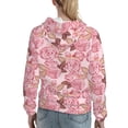 thumbnail image 7 of Balery Rose Flowers Pattern Womens Long Sleeve Hoodie, Pullover Hooded Sweatshirt, Kangaroo Pocket Hoodie with Eye-catching Drawstrings-Small, 7 of 7