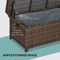 thumbnail image 4 of Outsunny Wicker Storage Bench Deck Box with Comfortable Cushion, Red, 4 of 9