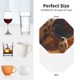thumbnail image 4 of KLL Drink Coasters Set Octagon of 4,PU Leather Absorbent Coasters Set Decorative Coffee Cup Coasters Housewarming Gift for Home Decor-Astronaut Exploring Mars, 4 of 5