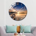 thumbnail image 4 of facefd Tempered Glass Quartz Silent Wall Clock Bedroom Decoration Sunset, 4 of 7