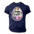 thumbnail image 2 of Camisa Casual de Cuello de la Tripulación de la Impresión de Pascua de Manga Corta de Verano Top Ligero de Poliéster para los Hombres, Camiseta de Manga Corta para el Uso Diario de Primavera Verano, 2 of 8