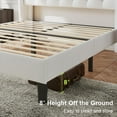 thumbnail image 5 of Feonase Queen Size Bed Frame with Upholstered Wingback Headboard, Platform Bed and Heavy Duty Wooden Slats Support, Easy Assembly, Noise-Free, No Box Spring Needed, White, 5 of 7