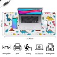 thumbnail image 5 of Long Mouse Pads for Desk,White Cartoon Dinosaurs Volcanoes Desk Mats on Top Of Desks, Desk Mouse Pad Extra Large with 3mm Non-Slip Base and Stitched Edge for Gaming,Work,Home 35.4"x15.7", 5 of 5