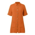 thumbnail image 6 of Xmyrz Summer Dresses For Women 2025 Button Down Shirt Dress Short Sleeve Comfy Versatile Tunic Midi Dress Casual Dresses, 6 of 6