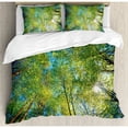thumbnail image 3 of Forest Twin Size Duvet Cover Set, Evergreen Back Nature Area Mother Earth Lime Trunk Mangrove Flora Willow Photography, Decorative 2 Piece Bedding Set with 1 Pillow Sham, Green, by Ambesonne, 3 of 3