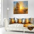 thumbnail image 2 of Designart Bright Sunrise in Italy Panorama - Cityscape Throw Pillow - 16x16, 2 of 4