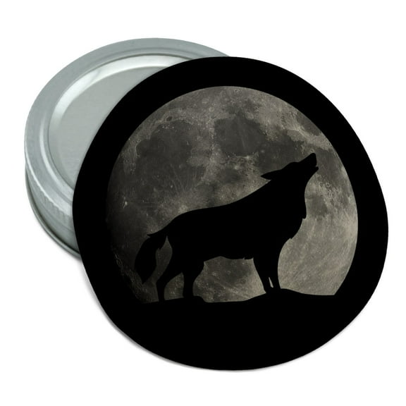 Wolf Howling Moon Silhouette Round Rubber Non-Slip Jar Gripper Lid Opener