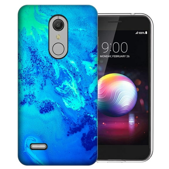MUNDAZE LG K40 X420 Blue Abstract Paint Design Phone Case Cover