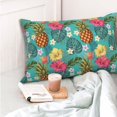 thumbnail image 4 of Zufioo Pineapple Print Double-sided Plush Pillow Cover,Decorative Pillow Protector without Pillow Core, Suitable for Sofa, Bedroom, Car-14"x20", 4 of 6