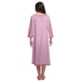 thumbnail image 3 of Moomaya Coton Femme Longueur Genou Manches 3/4 Chemise de Nuit Imprimée Tenue de Nuit, 3 of 5