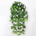 thumbnail image 3 of Nanoei Artificial Morning Glory Vine - 90cm with 18 Flowers, UV Resistant Plastic for Outdoor Garden Decor, Indoor Home Decoration (1 Pack) Purple, 3 of 5