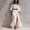 White, variant on Morttic Women's Boho Solid Color Off Shoulder Maxi Dress with Side Slit – Puff Sleeve Casual Long Dress, No Belt Included White,S