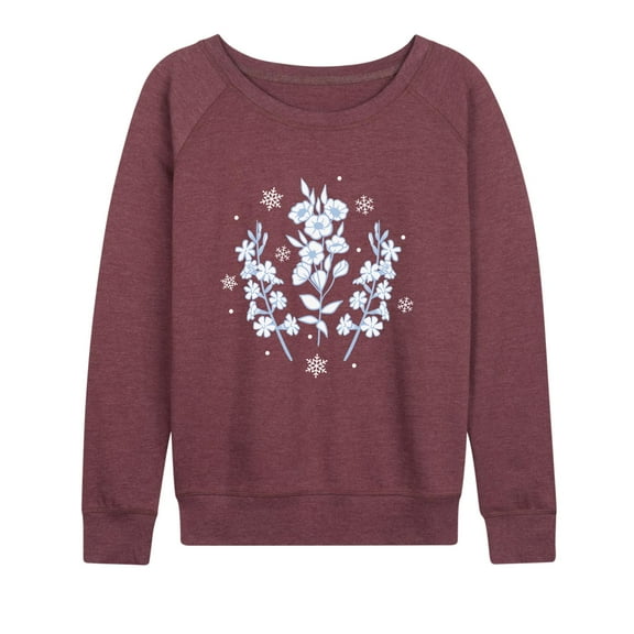 Instant Message - Winter Flowers - Women's Lightweight French Terry Long Sleeve Shirt