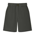 thumbnail image 4 of NAISIBABY Boys Bermuda Shorts, Stretch Elastic Waist Solid Color School Uniform Suit Shorts Dark Gray 7-8T, 4 of 6