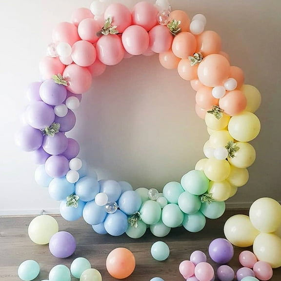 WHAMVOX 3 Sets Round Balloon Arch Frame Circle Backdrop Stand White