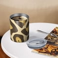 thumbnail image 3 of 12oz Coffee Tumblers Gold and Brown Of Leopard Print Stainless Steel Vacuum Insulated Travel Tumbler Coffee Cups Mug with Lid and Straw with Cleaning Brush for Cold & Hot Drinks, 3 of 5