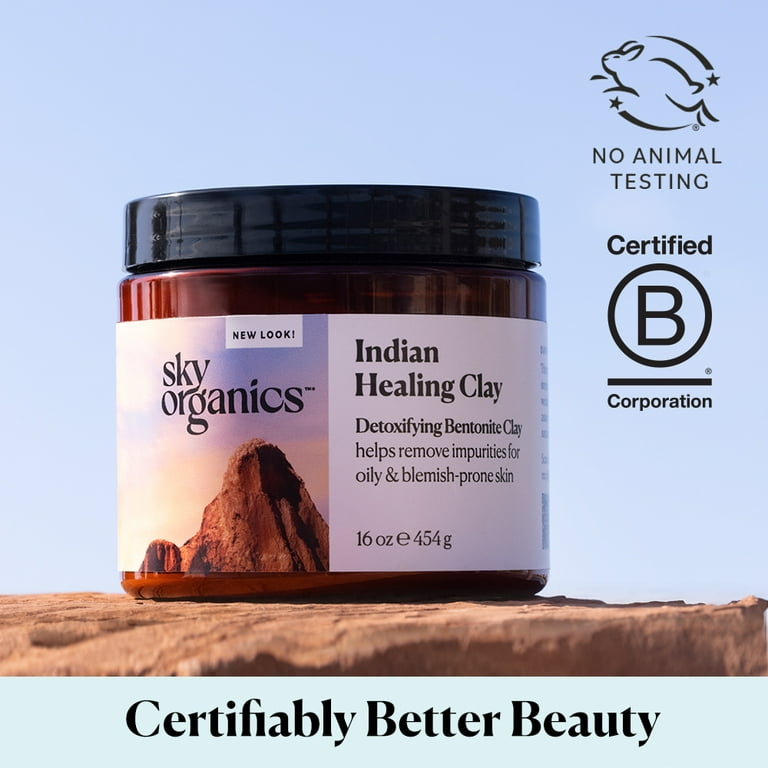 Sky Organics, Indian Healing Clay, 16 oz, Detoxifying Pore Mask