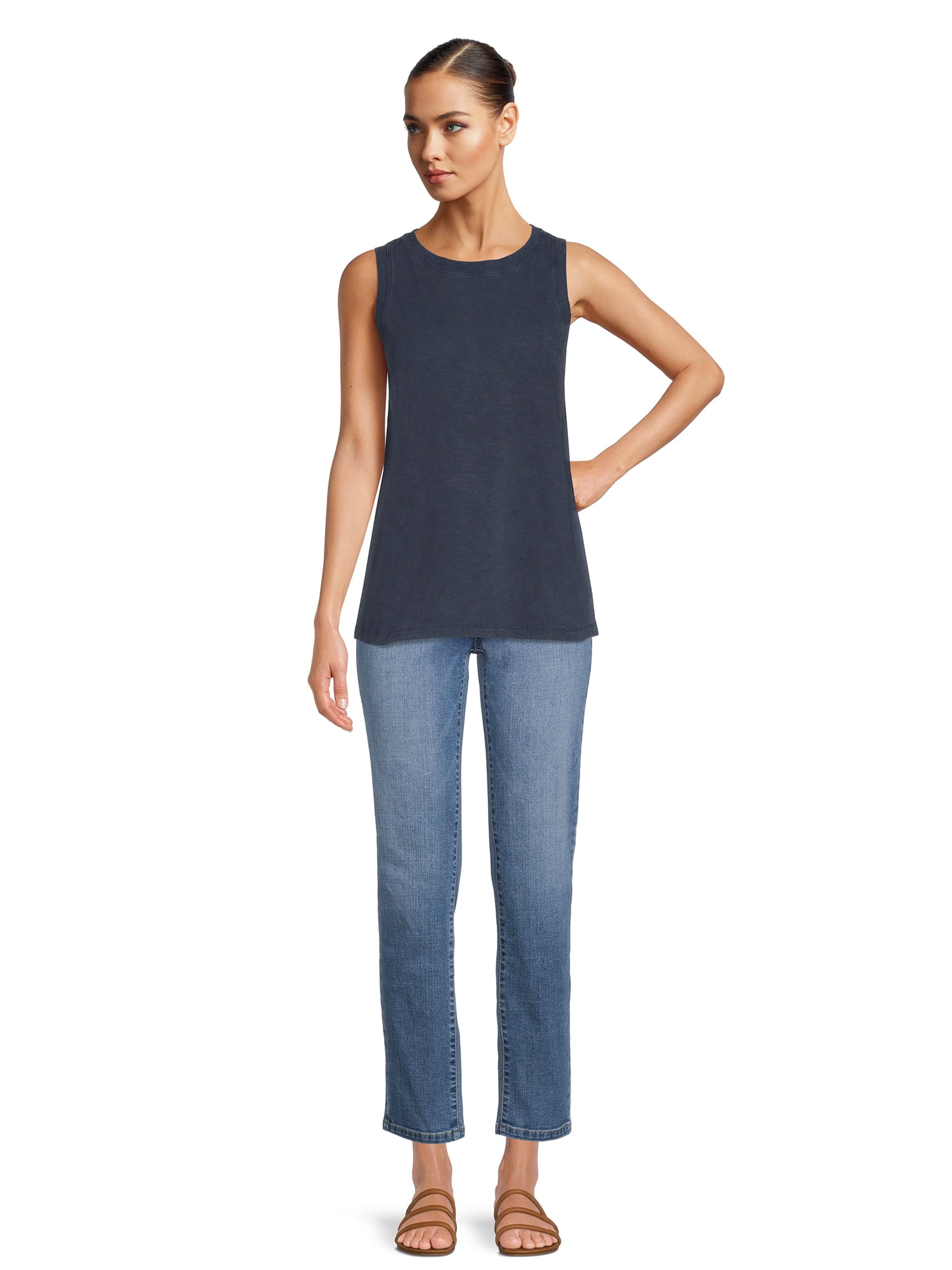Time and Tru Women's Mineral Wash Tank Top, Sizes XS-XXXL