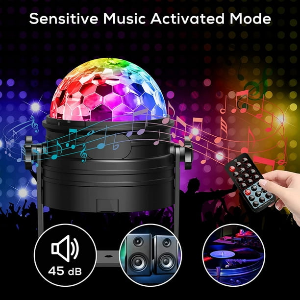 ShenMo Boule Disco Lumineuse Rotative 2 Pack,7 RGB Couleurs 360