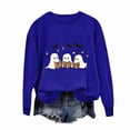 thumbnail image 2 of HomeDM Womens Sweatshirts Crewneck Halloween Graphic Pullover Tops Casual Long Sleeve Loose Fit Shirts - Blue/M, 2 of 4