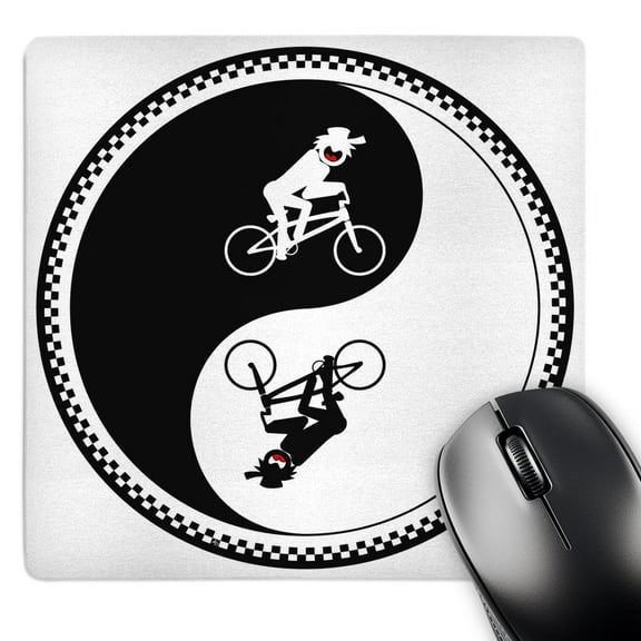 3dRose, BMX yin yang 2 on transparent, MousePad