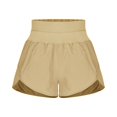 thumbnail image 6 of RYRJJ High Waisted Athletic Running Shorts for Women High Split Comfy Shorts with Liner for Gym Workout Track(Beige,XL), 6 of 9