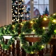 thumbnail image 4 of 33 FT Christmas Garland with Lights Battery Operated Pre-Lit Faux Fur Berry Garland String Warm White LED for Staircase Mantel Window Door Holiday Party Home Decor, 4 of 9