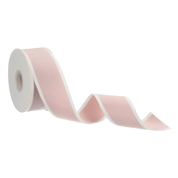 9.8 Yards x 1.5" Christmas Striped Ribbon, Candy Ribbon Roll Fabric Wrapping Ribbon for Craft Wreath, Pink